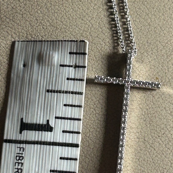 Tiffany & Co 18k white gold and diamonds cross with necklace - Picture 9 of 9
